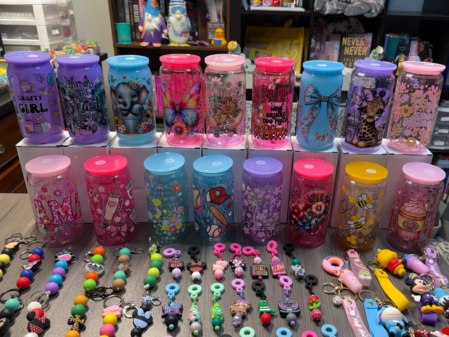 Colorful plastic cups