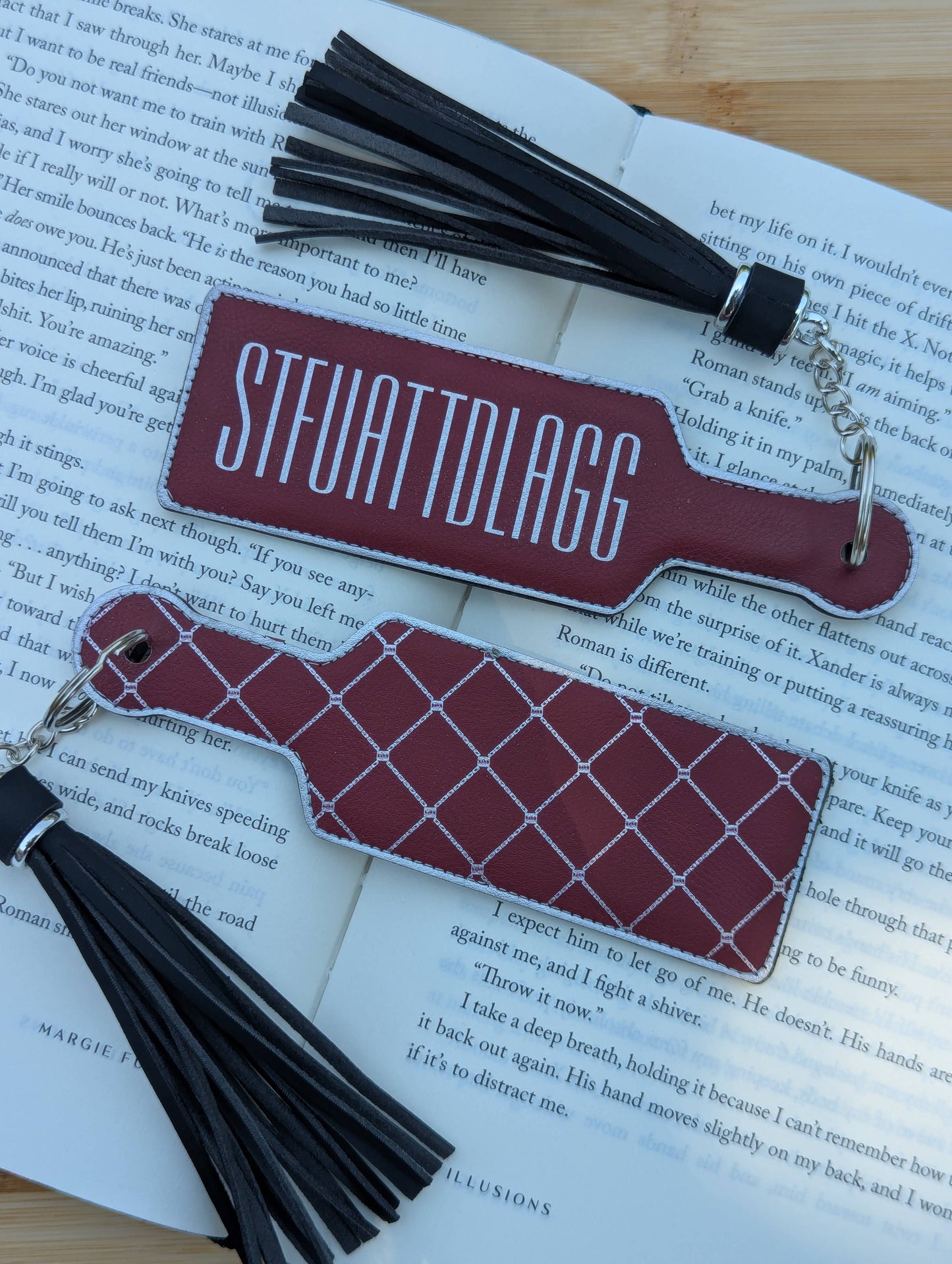 Bookish STFUATTDLAGG Paddle Faux Leather Bookmark & Keychain