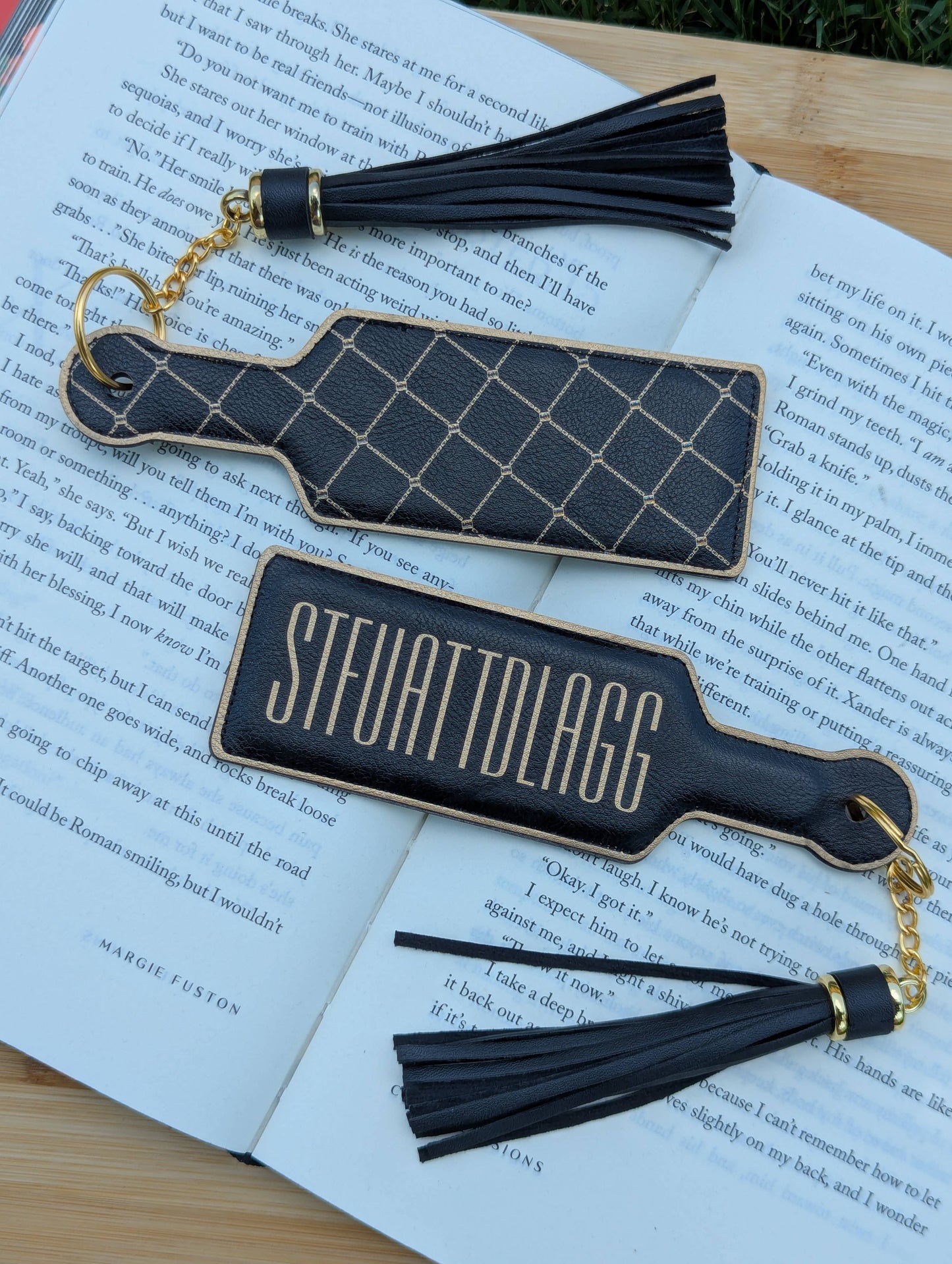Bookish STFUATTDLAGG Paddle Faux Leather Bookmark & Keychain