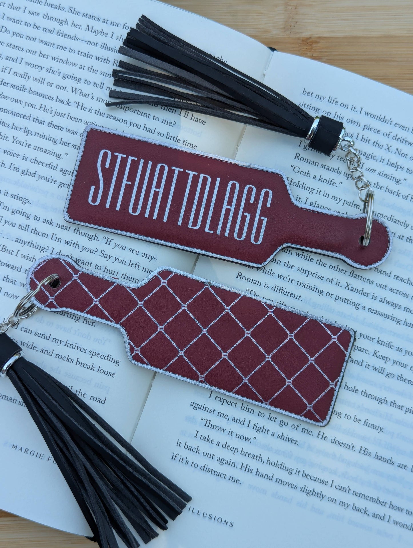 Bookish STFUATTDLAGG Paddle Faux Leather Bookmark & Keychain