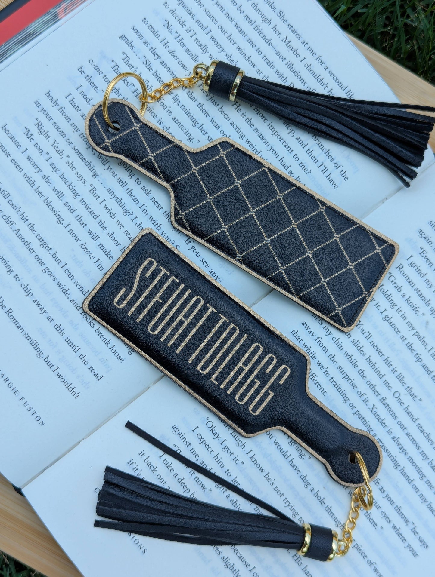 Bookish STFUATTDLAGG Paddle Faux Leather Bookmark & Keychain
