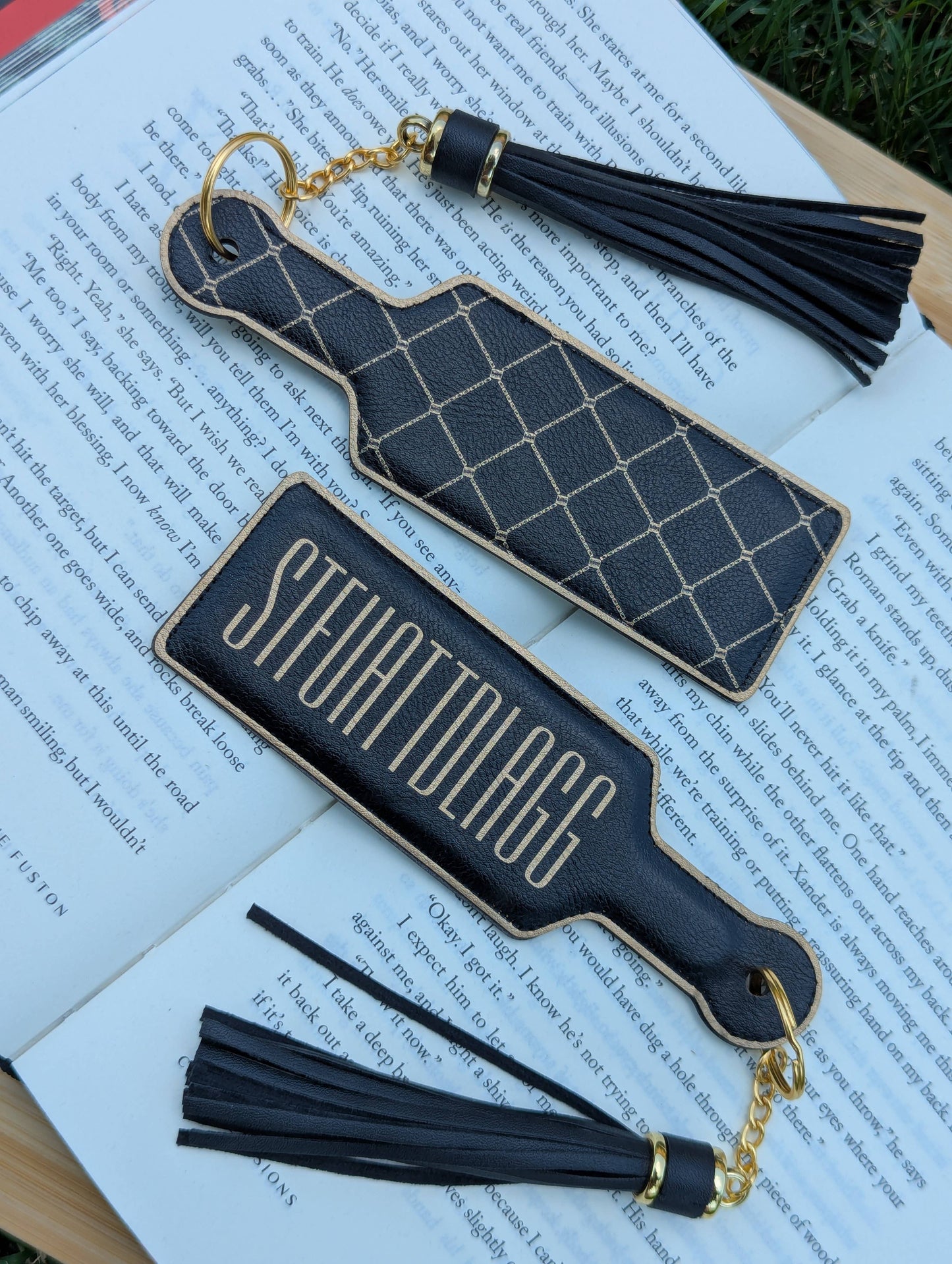 Bookish STFUATTDLAGG Paddle Faux Leather Bookmark & Keychain