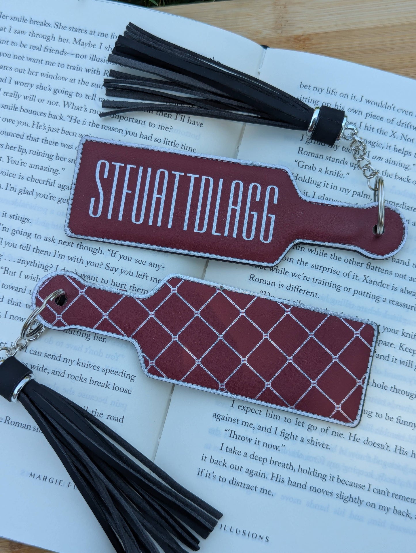 Bookish STFUATTDLAGG Paddle Faux Leather Bookmark & Keychain